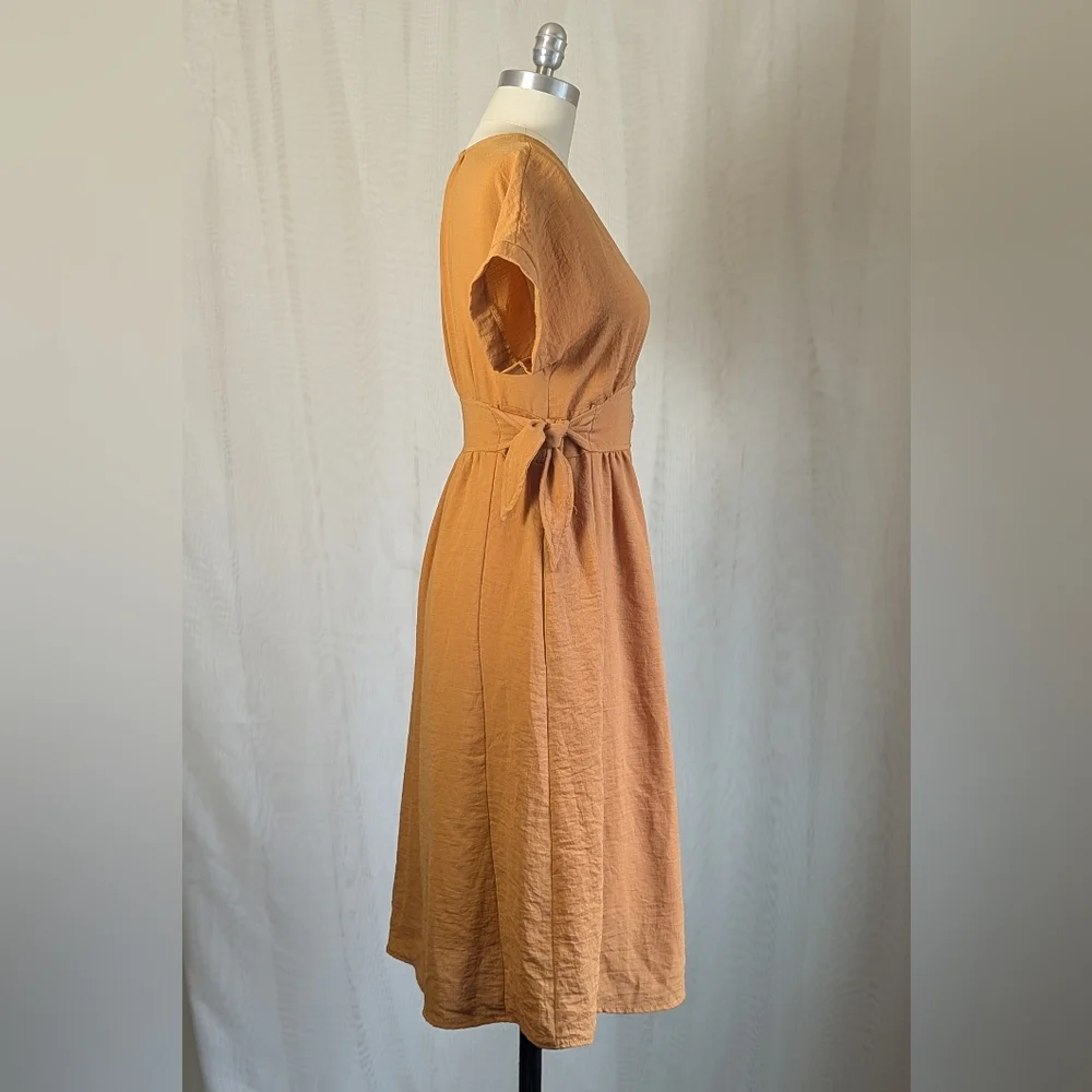 Roolee Button-Down Midi Dress in Brown - Picture 3 of 8